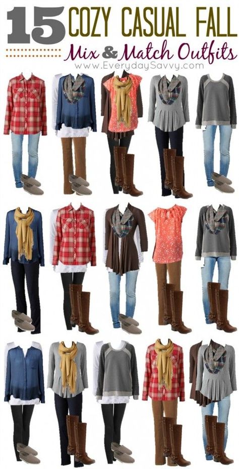 Mix And Match Outfits, Match Outfits, Mix Match Outfits, Mode Tips, Mode Casual, Fall Clothes, Pinterest Fashion, Wardrobe Ideas, Casual Fall Outfits