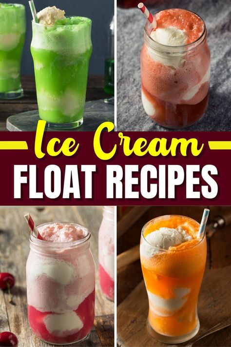 Ice Cream Shop Recipes, Ice Cream Soda Recipe, Recipes Using Ice Cream, Float Drinks, Float Drink Ideas, Coke Float Bar Party Ideas, Soda Float Bar, Soda Floats Recipes, Ice Cream Soda