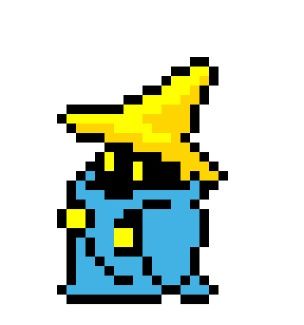 Black Mage from Final Fantasy 8 Bit Sprites, Mage Tattoo, Final Fantasy Tattoo, 8 Bit Pixel Art, Video Game Tattoos, Fantasy Tattoo, White Mage, 8 Bit Art, Black Mage