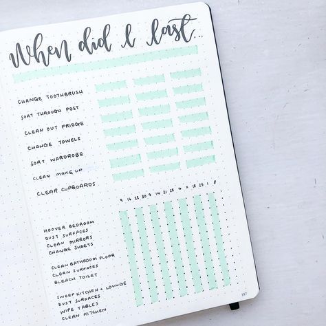 When did I last When Did I Last, Bullet Journal Collections, Journal Collection, Organization Bullet Journal, Bullet Journal 2019, Journal Organization, Bullet Journal Tracker, Bullet Journal Aesthetic, Bullet Journal Notebook