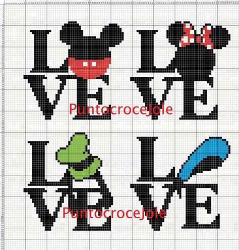 Mickey Cross Stitch, Disney Cross Stitch Patterns, Pola Kristik, Disney Cross Stitch, Embroidery Cross Stitch, Cross Stitch Baby, Cross Stitch Alphabet, Crochet Cross, Embroidery Cross