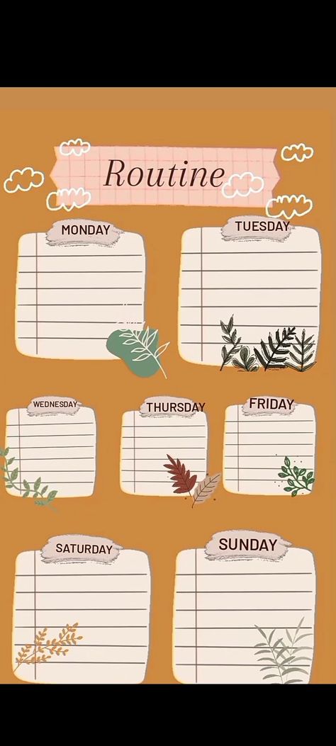 Monday To Sunday Template, Schedule Monday To Sunday, Diary Entry Format, Daily Routine Schedule Template, Monday Routine, Routine Template, Nursing Wallpaper, Class Schedule Template, Class Routine