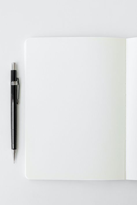 Blank plain white notebook page with a pencil | free image by rawpixel.com / KUTTHALEEYO White Paper Image, White Page Blank, Blank Notebook Page, Plain Book Page Aesthetic, Write On Pictures, Paper For Writing, Image Zen, Writing Page, White Notebook