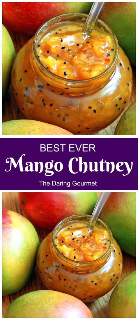 Indian Mango Chutney Recipe - The Daring Gourmet Indian Mango Chutney Recipe, Daring Gourmet, Mango Chutney Recipe, Homemade Gourmet, Indian Mango, Indian Curries, Mango Chutney, Chutney Recipe, Recipe Sweet