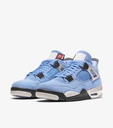 Explore and buy the Air Jordan 4 'University Blue'. Stay a step ahead of the latest sneaker launches and drops. Black Cat 4s, Red Thunder, Basketball Shoes For Men, Jordan Retro 4, Jordan Model, Jordan 4s, Jordan Shoes Retro, Popular Sneakers, Shoes Retro