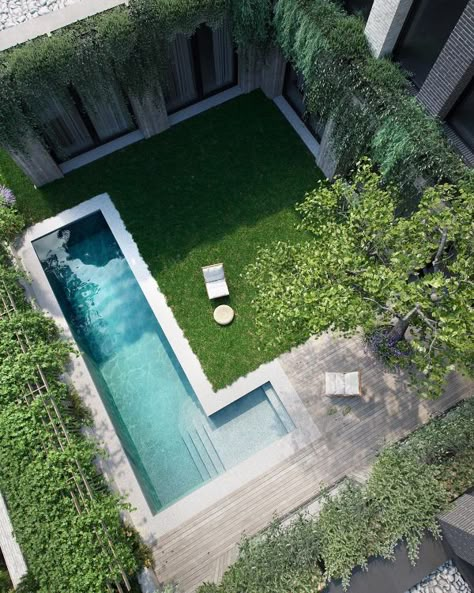 Swimming Pools Kendrick Lamar, Kendrick Lamar Swimming Pools, Modern Backyard Design, Pool Deck Ideas, Sitting Areas, Design Miami, Backyard Designs, Garden Decor Diy, Modern Backyard