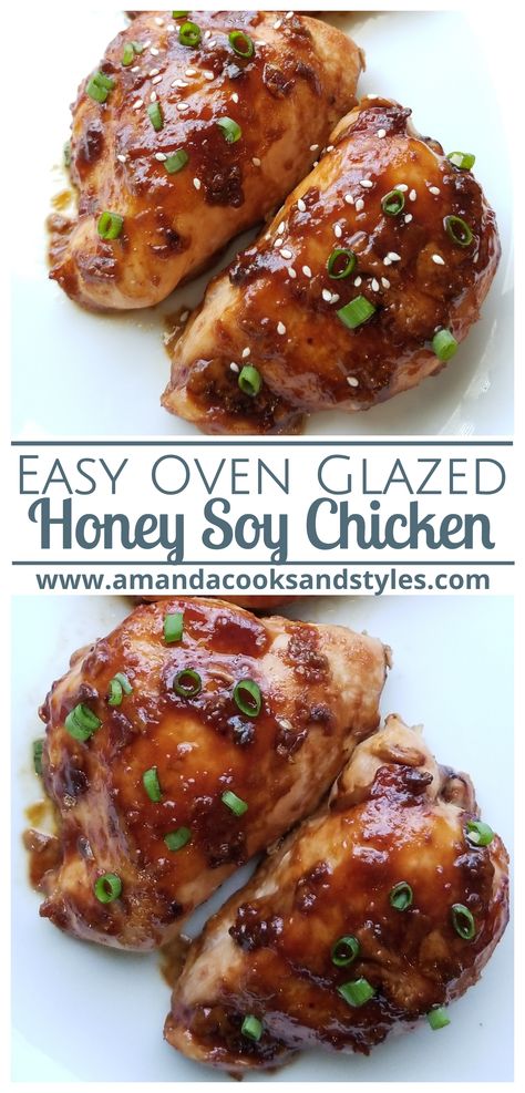 Honey Glazed Chicken Breast, Honey Soy Baked Chicken, Honey Soy Sauce Chicken, Honey Soy Chicken Thighs, Baked Honey Garlic Chicken, Chicken Breast Oven Recipes, Glazed Chicken Breast, Honey Baked Chicken, Chicken Breast Oven