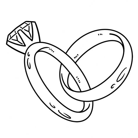 Wedding Rings Drawing Art, Rings Engagement Drawing, Wedding Drawing Easy, Marriage Drawing, Wedding Ring Drawing, Rings Clipart, Wedding Drawings, Mehndi Book, Rings Drawing