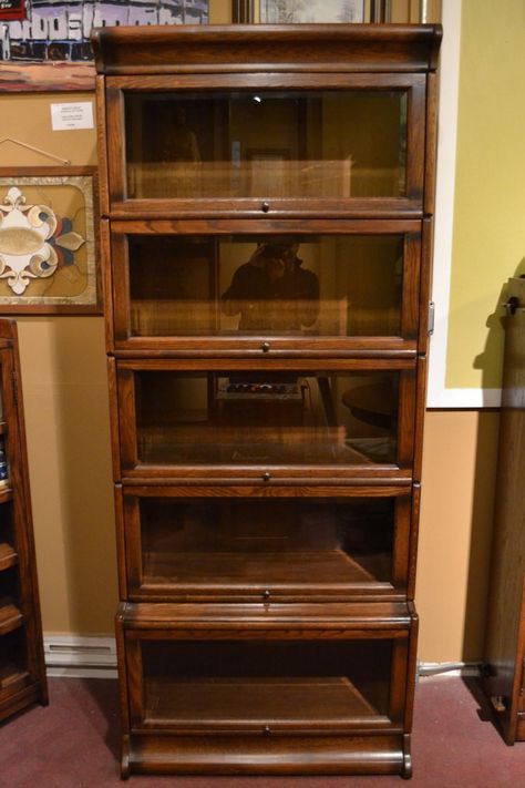 Antique Bookshelves, Vintage Haberdashery, Antique Bookshelf, Painting Bookcase, Timber Frame Joinery, Mission Style Homes, Barrister Bookcase, Not Book, Old Bookcase