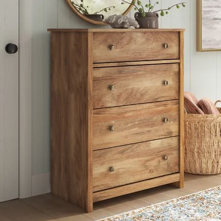 Sand & Stable Newquay 4 Drawer 31.73" W Chest | Wayfair Rustic Dresser Decor Master Bedrooms, Mango Wood Dresser, Deep Drawer Dresser, Rustic Wood Dresser, Boho Bedroom Set, Modern Farmhouse Bedroom Dresser, Light Wood Dresser Bedroom, Farmhouse Tall Dresser, Deep Dresser Drawers