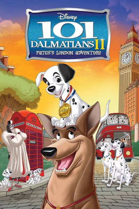 101 Dalmatians II Patch's London Adventure 101 Dalmations, Disney 101 Dalmatians, Disney Animated Movies, Image Film, Childhood Movies, Film Disney, Cartoon Posters, Walt Disney Pictures, Animation Movie