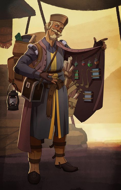 Trader by DarkKenjie Trader Character Design, Arte Cyberpunk, Dungeons And Dragons Characters, Dungeons And Dragons Homebrew, Dnd Art, Arte Fantasy, Fantasy Rpg, Fantasy Inspiration, Medieval Fantasy