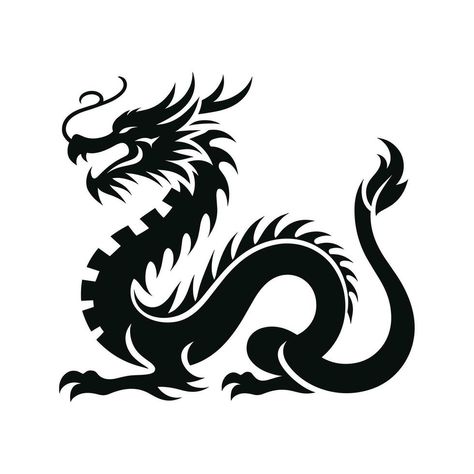 Chinese Dragon Symbol, Asian Symbols, Tibetan Dragon, Dragon Symbol, Dragon Chino, Chinese New Year Dragon, Silhouette Stencil, Kung Fu Panda, Green Wood