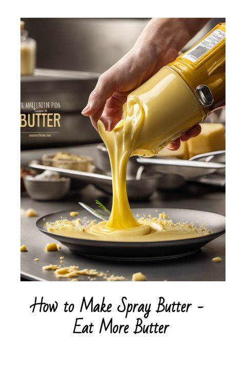 Discover the secret to creating your own heavenly spray butter in minutes! Taste the difference and elevate your meals with this irresistible DIY recipe! Diy Spray Butter, Liquid Butter, Diy Butter, Pam Spray, Coconut Oil Spray, Butter Alternative, Making Butter, Butter Oil, Homemade Seasonings