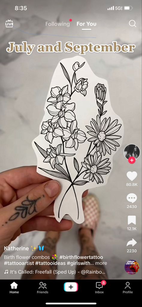 September Flower Tattoo, September Flower, July Birth Flower, September Birth Flower, Bestie Tattoo, September Flowers, Mommy Tattoos, Small Pretty Tattoos, Flower Tattoo Shoulder