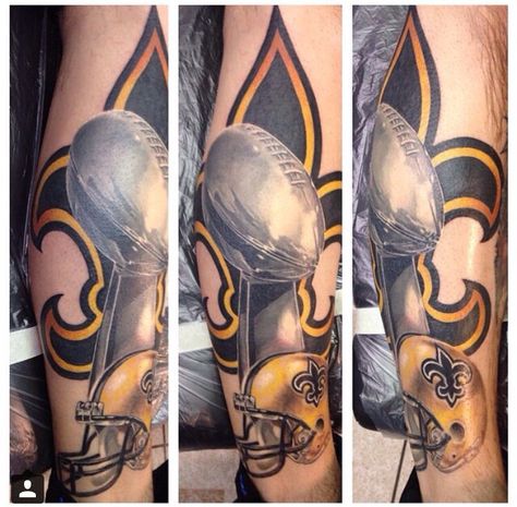 New Orleans Saints Super Bowl Trophy by: Drew Wexelberg Owner of Firebird Tattoos Katy Texas Saints Tattoo, African Warrior Tattoos, New Orleans Tattoo, Saint Tattoo, Super Bowl Trophy, African Warrior, Saved Tattoo, Katy Texas, Warrior Tattoos