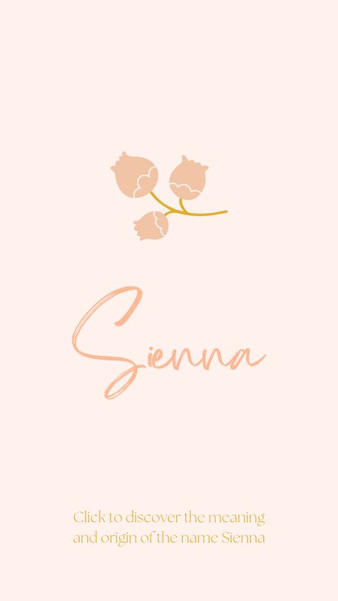 Discover the meaning and origin of the name Sienna. S Name For Girl, Sienna Name Meaning, Sienna Core Aesthetic, Sienna Name, Sienna Aesthetic, S Girl Names, Sienna Core, Motivational Bible Quotes, Baby Name Meaning