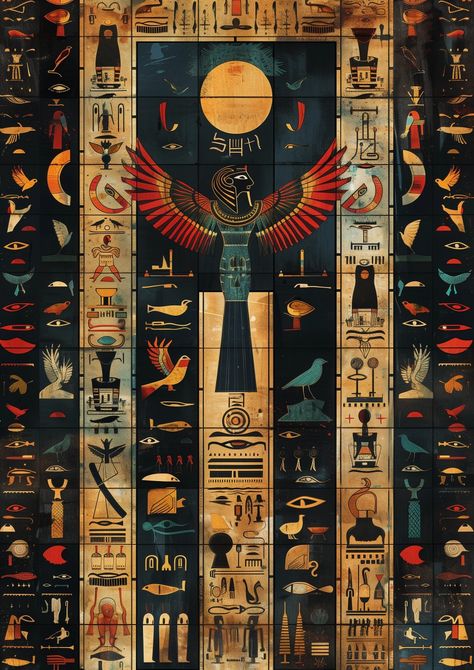 Hieroglyphics Art, Pharaonic Design, Egyptian Illustration, Egyptian Wallpaper, Pharaonic Art, Egypt Wallpaper, Ancient Egyptian Architecture, Starověký Egypt, Egypt Concept Art