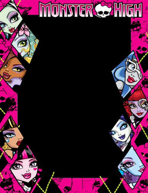 Bordes Decorativos: Bordes decorativos de Monster High para imprimir Monster High Overlay, Monster High Templates, Monster High Base, Monster High Invitations, Y2k Pictures, Monster High Cake, Monster High School, Monster High Aesthetic, Anna Blue