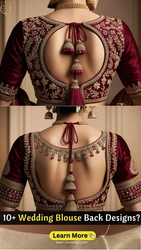 Steal the show with a stunning bridal blouse back! Discover breathtaking designs that elevate your wedding look. From intricate embroidery to bold cutouts, find the perfect back style to complement your lehenga. #bridalblouse #backdesign #weddingfashion #BlouseBacklehenga #BlouseBackfashion #indianwear #BlouseBackstyle #BlouseBackembroidery #BlouseBackdesigner Blouse Designs Latest For Lehanga, Indian Wedding Blouse Designs, Bridal Lehenga Blouse Designs Wedding, Silk Sarees Blouse, Saree Blouse Back Embroidery Designs, Neck Design For Saree Blouse, Blouse Design Saree, Embroidery Blouse Designs Bridal, Blouse For Lehenga Designs Latest