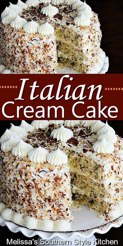 Decadent Italian Cream Cake Recipe, Italian Cakes Birthday, Is It Cake Recipes, Easy Elegant Birthday Cakes, Best Easter Cake Recipes, Amazing Italian Recipes, Italian Cookie Cake, Italian Easter Cake, Most Delicious Cake Ever