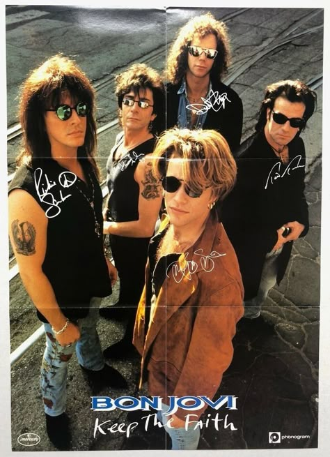 Bon Jovi 80s, Rock Band Posters, Vintage Music Posters, Dope Music, 80s Bands, Glam Metal, Rock N’roll, Rock Posters, Jon Bon Jovi