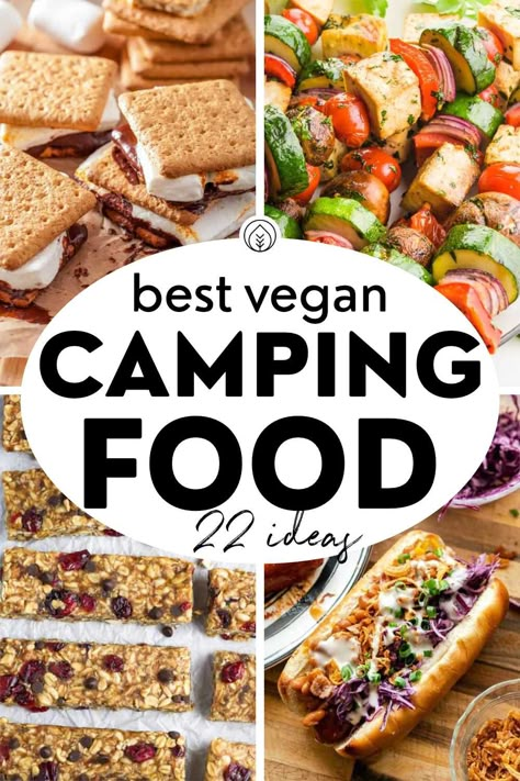 Vegan Rv Meals, Meatless Camping Meals, Easy Vegan Travel Meals, Vegetarian Camping Meals, Vegan Camping Meals, Vegan Picnic Food, Vegetarian Camping Recipes, Campfire Pizza, Vegetarian Camping