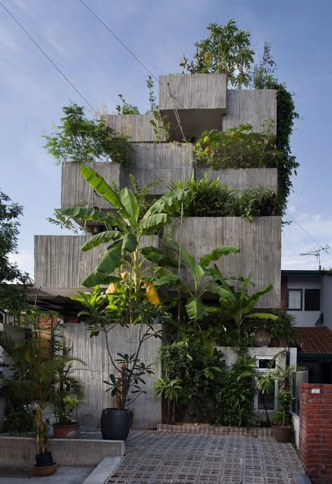 Eco Brutalism, Brutalism Architecture, Green Facade, Box House, Concrete Architecture, Eco Architecture, Concrete House, Green Architecture, Box Houses