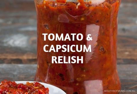 Tomatoes Preserving, Capsicum Relish, Capsicum Chutney, Capsicum Recipes, Relish Sauce, Pickle Recipes, Preserving Foods, Fresh Tomato Recipes, Keto Sauces