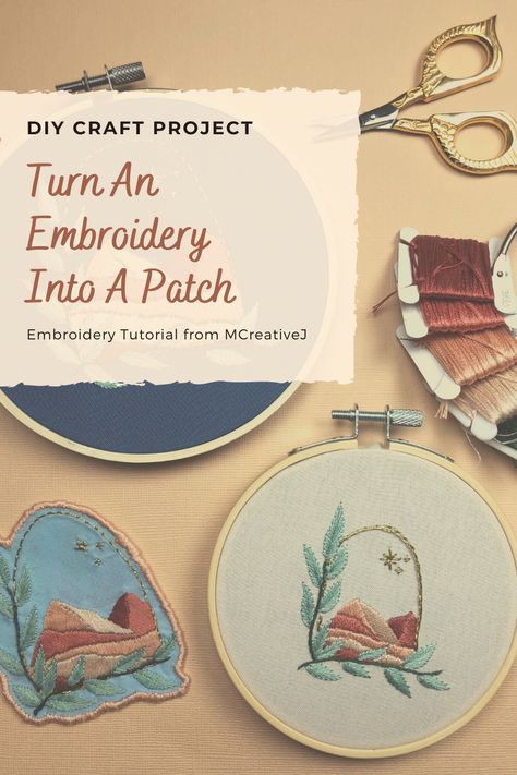 How To Turn Embroidery Into Patch, Embroidery Iron On Patches Diy, Embroider Patch Diy, Make Patches Diy, How To Make Your Own Hand Embroidery Patterns, Things To Put Patches On, Patching With Embroidery, How To Make A Patch Diy, How To Embroider Patches By Hand