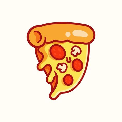 Vector pizza cartoon v2 | Premium Vector #Freepik #vector #slice #fast #illustration #lunch Pizza Cartoon Illustrations, Fast Illustration, Pizza Icon, Cartoon Pizza, Pizza Illustration, Pizza Cartoon, Pizza Drawing, Indian Fast Food, Pizza Graphic