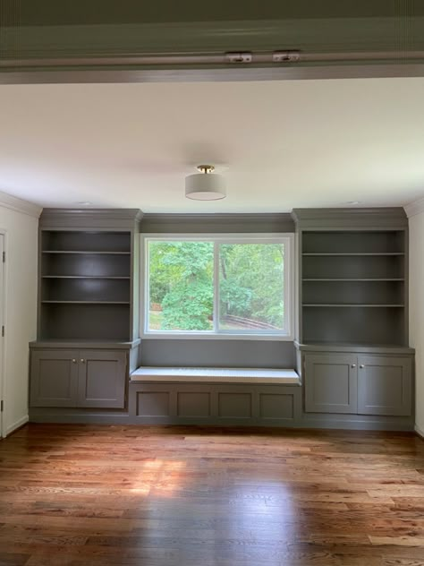 Built In Bench Office, Built In Shelves And Bench, Built In Reading Bench, Built In Bookcase Around Tv, Built In Bookcase With Bench, Built In Bookshelves With Bench, Bookshelf With Bench, Built In Around Window, Bookshelves With Bench