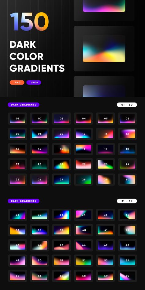 Spectrum Graphic Design, Dark Mode Website, Gradient Website Design, Dark Color Gradient, Gradient Layout, Gradient Website, Dark Gradient Background, Gradient Palette, Gradient Color Palette