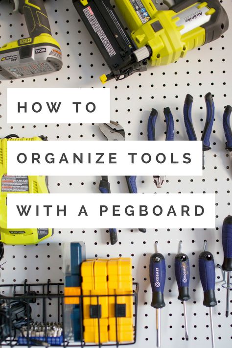 Pegboard Organization Garage, Peg Board Ideas, Garage Pegboard, Organize Tools, Pegboard Garage, Pegboard Storage, Garage Organizing, Organization Garage, Garage Organisation