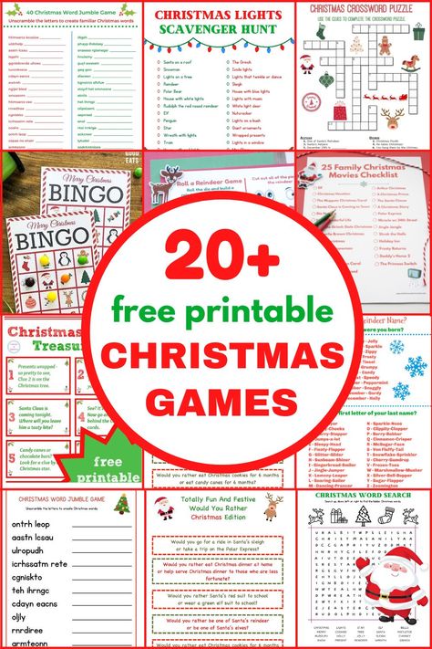 Free Printable Christmas Dice Games, 12 Days Of Christmas Games For Work, Christmas Actives For Kids, Christmas Games For Family Of 4, Christmas Paper Games For Family, Family Christmas Games Printable, Holiday Games For Kids Christmas, Christmas Party Paper Games, Christmas Categories Game