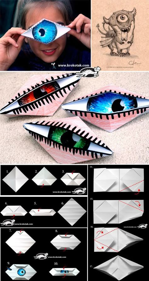 Origami Eye Origami Eye, Winking Eye, Classe D'art, 5th Grade Art, Classroom Art, Art Camp, Art Lesson Ideas, Kid Art, School Art Projects