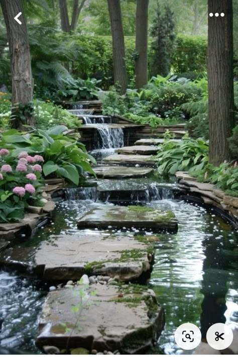 Backyard Streams, English Garden Design Ideas, Backyard Stream, Diy Ponds Backyard, Garden Stream, English Garden Design, Garden Pond Design, Pond Water Features, Backyard Water Feature