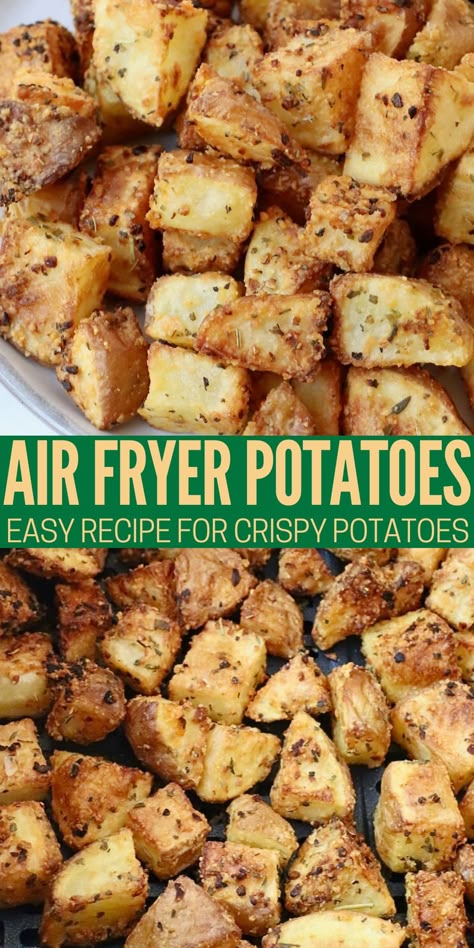 Searching for the most crispy and delicious Air Fryer Roasted Potatoes? You just found them! This easy recipe will give you the best, most crisp and flavorful potatoes in an air fryer! Pair the potatoes with breakfast, lunch, or dinner for a simple, healthy side dish! White Potatoes In Air Fryer, Yellow Potatoes Recipes Air Fryer, Airfryer Potatoes, Quick Potato Recipes, Air Fryer Roasted Potatoes, Air Fryer Recipes Potatoes, Potatoes In Air Fryer, Gluten Free Side Dish, Fried Potatoes Recipe