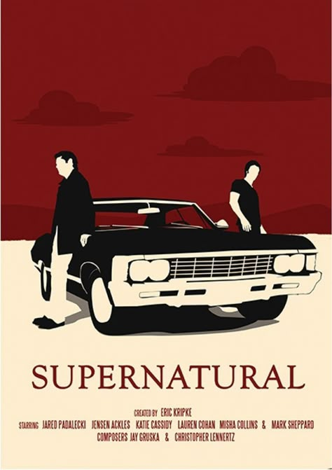 Supernatural Background, Supernatural Poster, 1967 Chevy Impala, Eric Kripke, Supernatural Fan Art, Supernatural Wallpaper, Supernatural Art, Katie Cassidy, Tv Supernatural