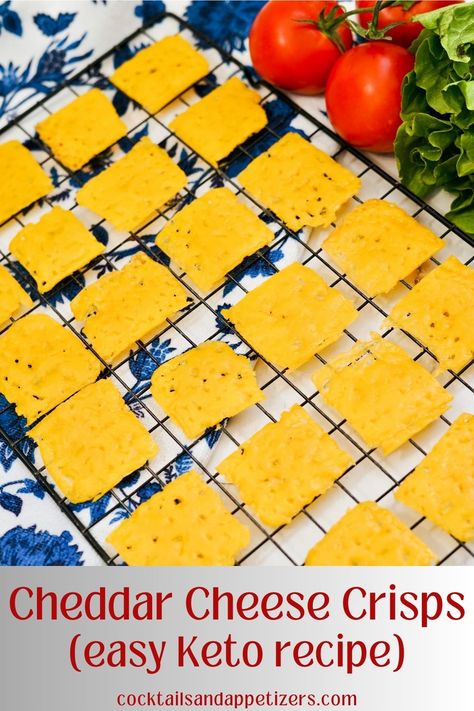 Keto cheddar cheese crisps are a one ingredient snack recipe. So easy and fast to make these homemade oven baked cheese crisp snacks. Melted Cheese Crisps, Oven Baked Cheese Crisps, Cheese Crisps Air Fryer, Baked Cheese Chips, Fried Cheese Recipes, Cheese Crisps Recipe, Cheese Chips Baked, Cheese Chips Recipe, Oven Baked Cheese