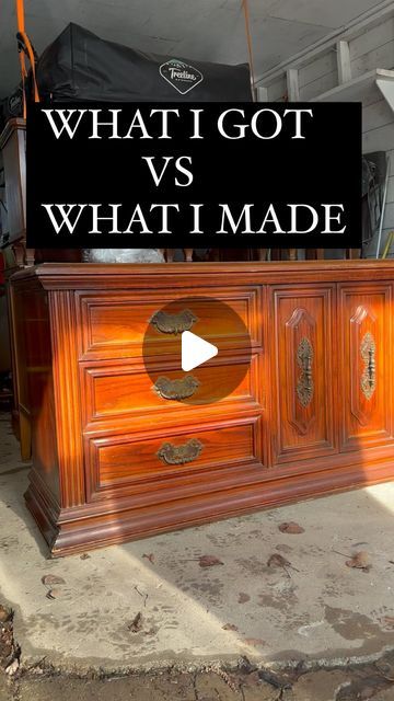 Abisha Laheeb | Vintage and Antique Furniture on Instagram: "What I got VS what I made ✨  #sideboard #vintagedresser #vintagemodern #moderninterior #moderninteriordesign #interiordesign #dressermakeover #paintingfurniture #taupe #saskatchewan #edmonton #alberta #calgary" G Plan Furniture Upcycle, Vintage Refurbished Furniture, Vintage Sideboard Makeover, Credenza Upcycle, Refinished Credenza, Refinished Sideboard, Upcycled Furniture Repurposed, Upcycled Sideboard, Sideboard Makeover