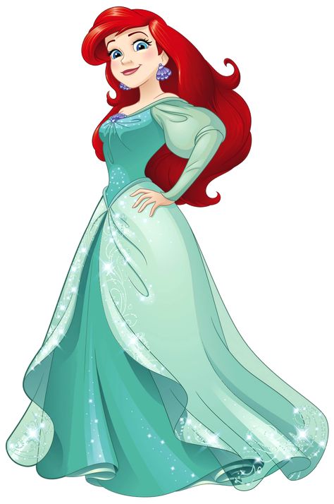 Ariel in her turquoise green dress Ariel Blue Dress, Princesa Ariel Disney, Ariel Wallpaper, Princess Ariel Dress, Ariel Pictures, Botton Down Dress, Ariel Costumes, Vestidos Anime, Ariel Dress