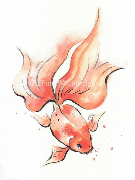 Japanese Ink Painting, Learn Japanese, Watercolor Ideas, Sumi E, Koi Fish, Ink Painting, Water Colour, Goldfish, Koi