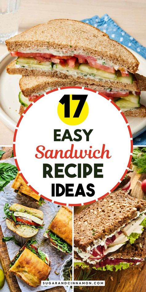 Craving something tasty but short on time? Try these easy sandwich recipes! 🥖✨ Packed with flavor and quick to make, these sandwiches are ideal for lunches or snacks. Elevate your meal game! Save this pin for your next culinary adventure! 📌🍽️ Best Gourmet Sandwich Recipes, Finger Foods Sandwiches, Sandwich Panini Recipes, Good Sandwiches Recipes Easy, Quick Easy Sandwiches, Quick Weekend Lunch Ideas, Best Homemade Sandwiches, Easy Sandwiches For Party, Healthy Sandwiches For Lunch Easy