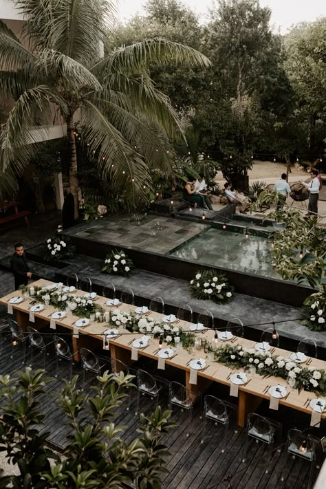 Mexico Wedding Decorations, Dreams Tulum, Mexico Wedding Venue, Jungle Wedding, Tulum Wedding, Tiffany Wedding, Cabo Weddings, Eclectic Modern, Moody Wedding