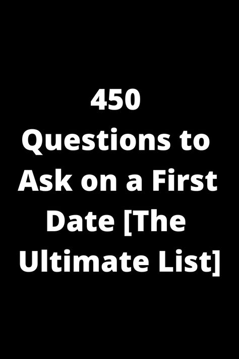 Explore the ultimate list of 450 questions to ask on a first date! Take your conversations to the next level with these thought-provoking and insightful prompts. Whether you're looking for fun icebreakers or deep topics, this comprehensive list has you covered. Start asking the right questions and get to know your date better than ever before! Perfect for sparking meaningful discussions and creating lasting connections. Elevate your dating game with these engaging conversation starters. Get To Know You Date Questions, This Or That Dating Questions, Get To Know You Questions For Dating, Questions To Ask A Man Before Dating, Good Dating Questions, Godly Dating Questions, Questions For Dates, Deep Dating Questions, Questions To Ask On A Dating App