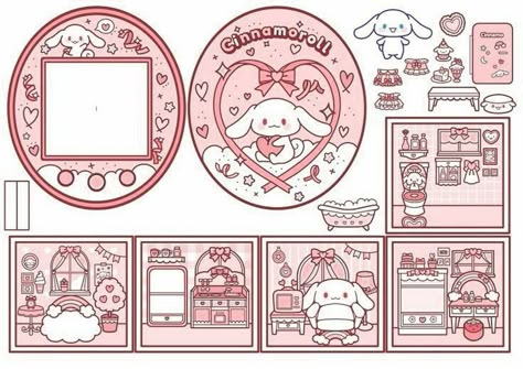 Tamagotchi Template, Kitty Crafts, Paper Doll Printable Templates, Hello Kitty Printables, Doll Template, Paper Dolls Diy, Hello Kitty Crafts, Papercraft Printable, Paper Toys Template