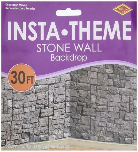 Amazon.com: Stone Wall Scene Setter: Toys & Games Hogwarts Themed Room, Medieval Vbs, Plastic Backdrop, Treasured Vbs, Halloween Scene Setters, Castle Vbs, Stone Wall Backdrop, Kingdom Vbs, Grey Stone Wall