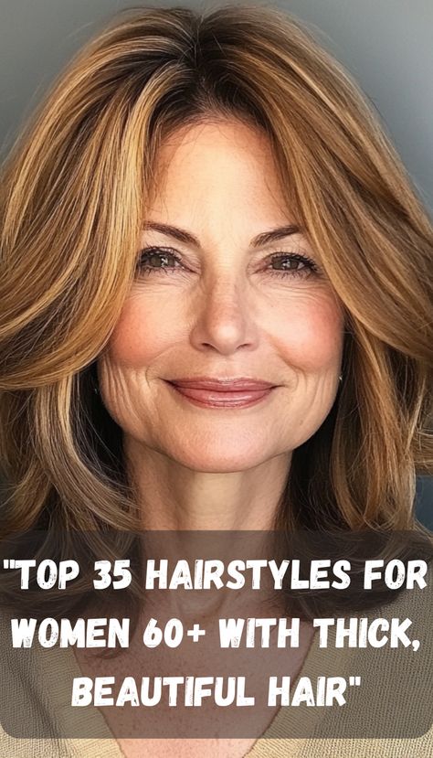 Women in their 60s who are blessed with thick, beautiful hair often search for hairstyles that balance elegance with ease. This list of top 35 hairstyles offers everything from short, chic cuts to voluminous waves that bring out the best in thick hair. With expert tips on how to manage and style thick locks, this guide will help you find the perfect hairstyle to suit your lifestyle and personal taste. Whether you prefer timeless bobs or modern layers, 60 Womens Hair Styles, Best Style For Thick Wavy Hair, Best Haircuts For Cowlicks For Women, Haïr Style For Thick Wavy Hair, Hair Styles For Women Over 50 With Thick Hair, Hair Styles Thick Hair Over 40, Thick Layered Bob, How To Style Thick Hair Medium Length, Haircuts Over 50 Low Maintenance