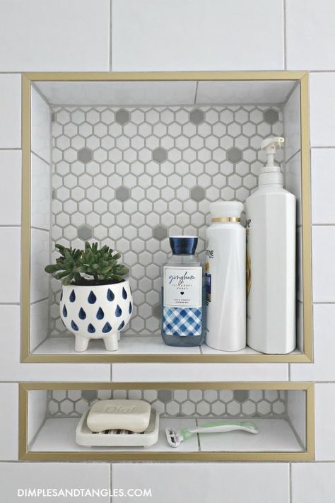 Tile shower shelf